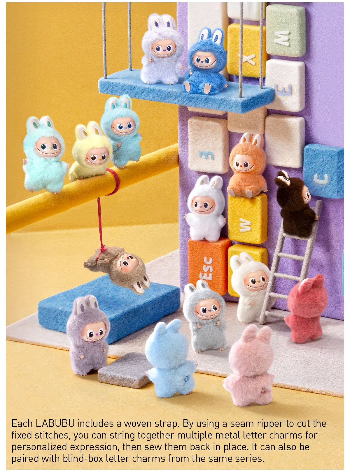 (A-M)THE MONSTER PIN FOR LOVE SERIES - Vinyl Plush Pendant blind box